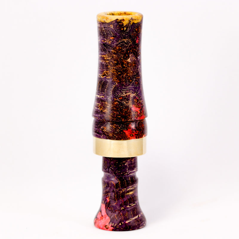 Purple dyed maple burl